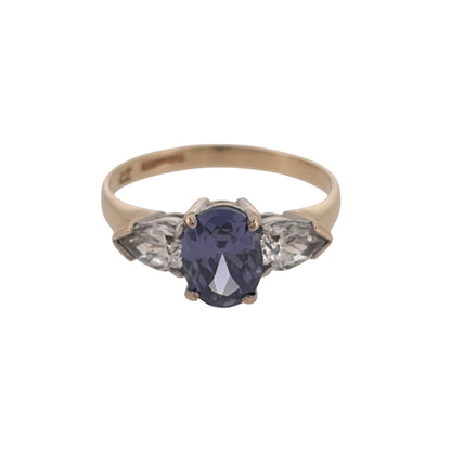 9ct Gold Tanzanite & Cubic Zirconia Ring