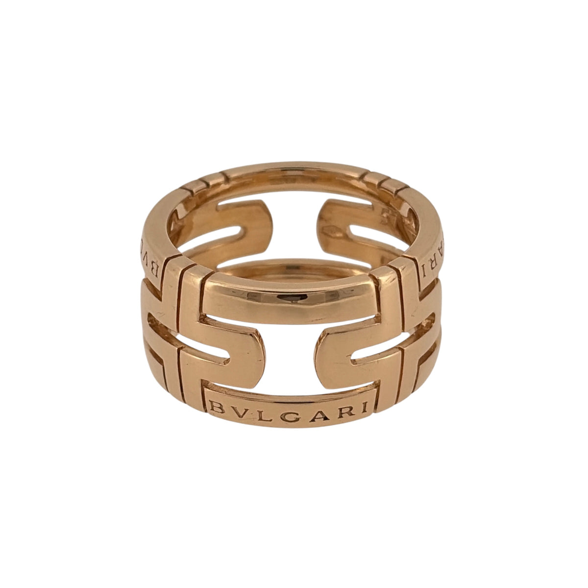 18ct Gold Open Wide Patterned Band Ring