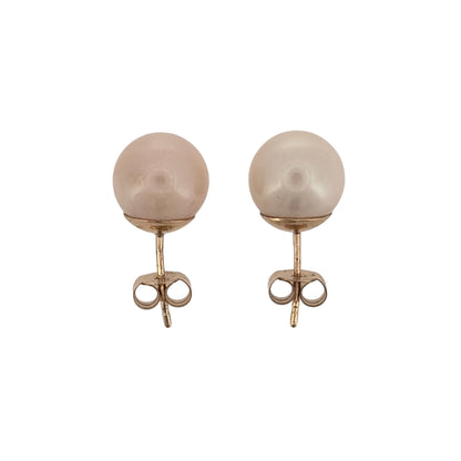 9ct Gold & Pearl Stud Earrings