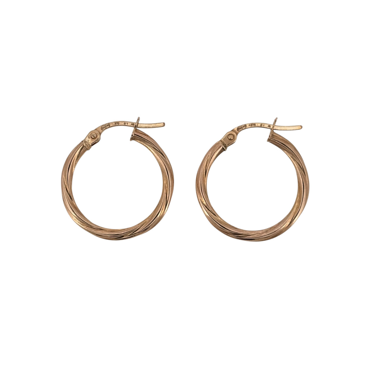 9ct Gold Twisted Hoop Creole Earrings