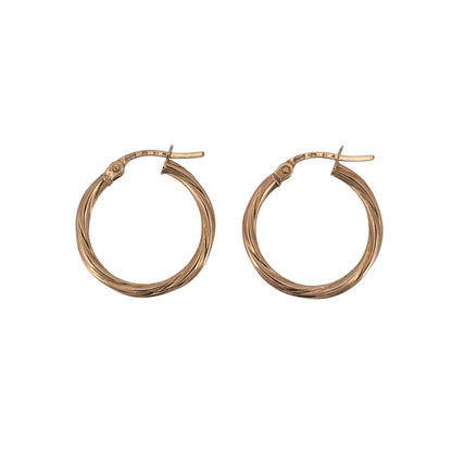9ct Gold Twisted Hoop Creole Earrings