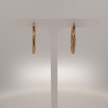 9ct Gold Twisted Hoop Creole Earrings
