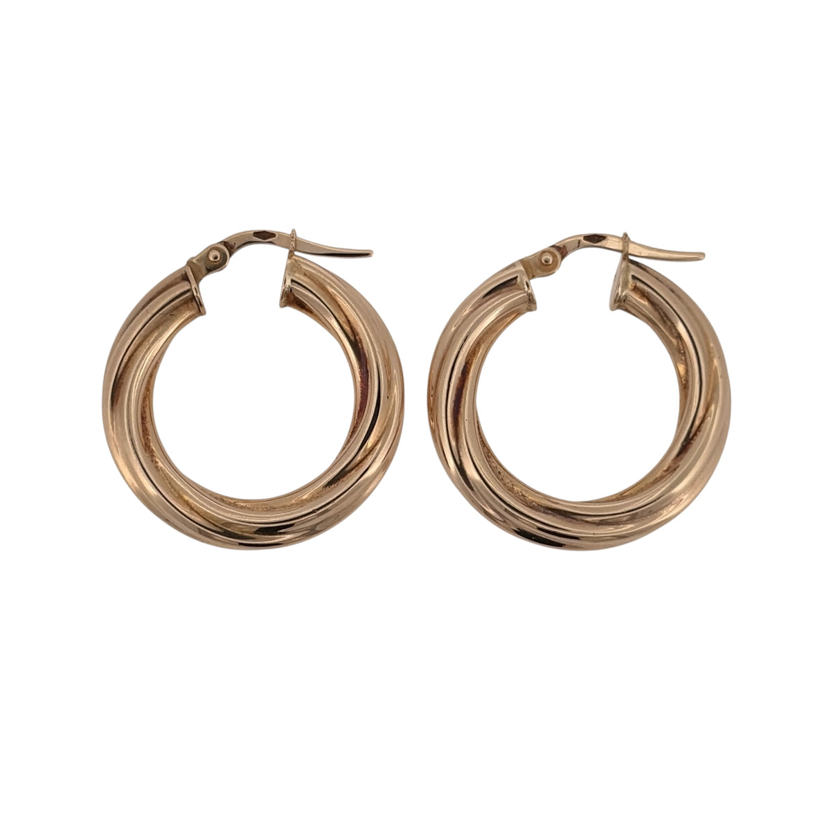 9ct Gold Twisted Hoop Creole Earrings