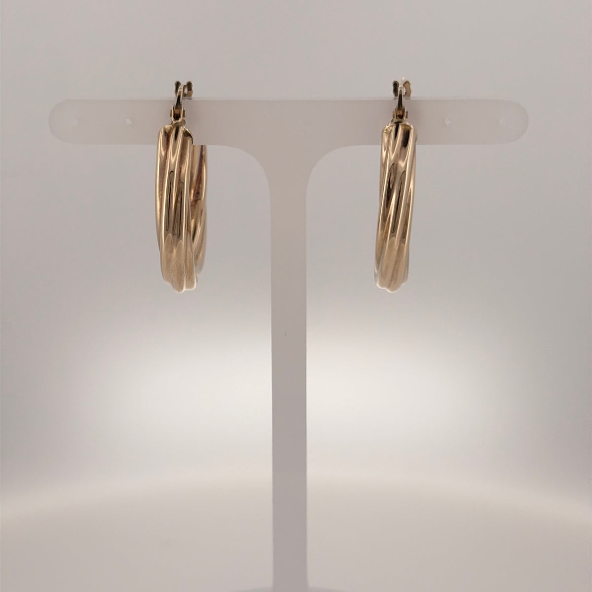 9ct Gold Twisted Hoop Creole Earrings