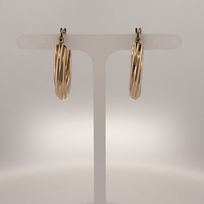 9ct Gold Twisted Hoop Creole Earrings