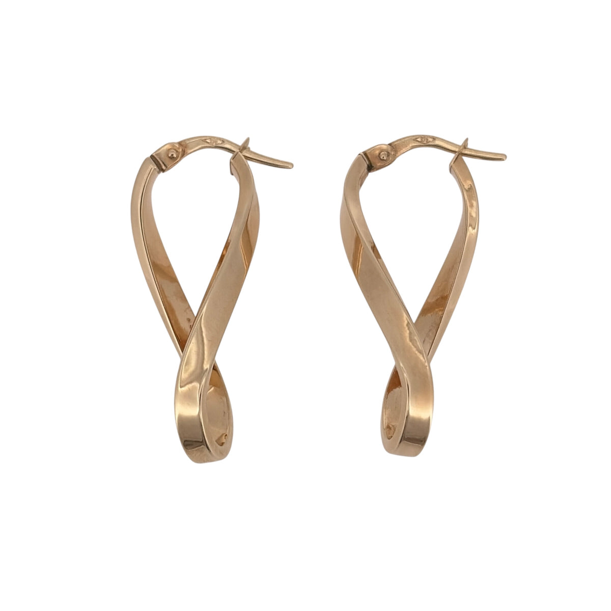 9ct Gold Twisted Infinity Creole Earrings