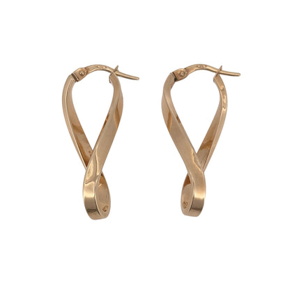 9ct Gold Twisted Infinity Creole Earrings
