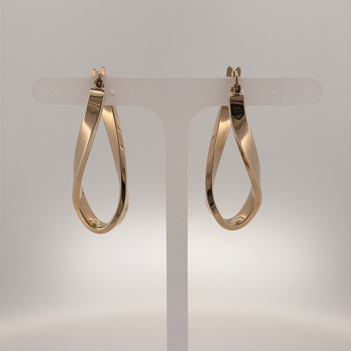 9ct Gold Twisted Infinity Creole Earrings
