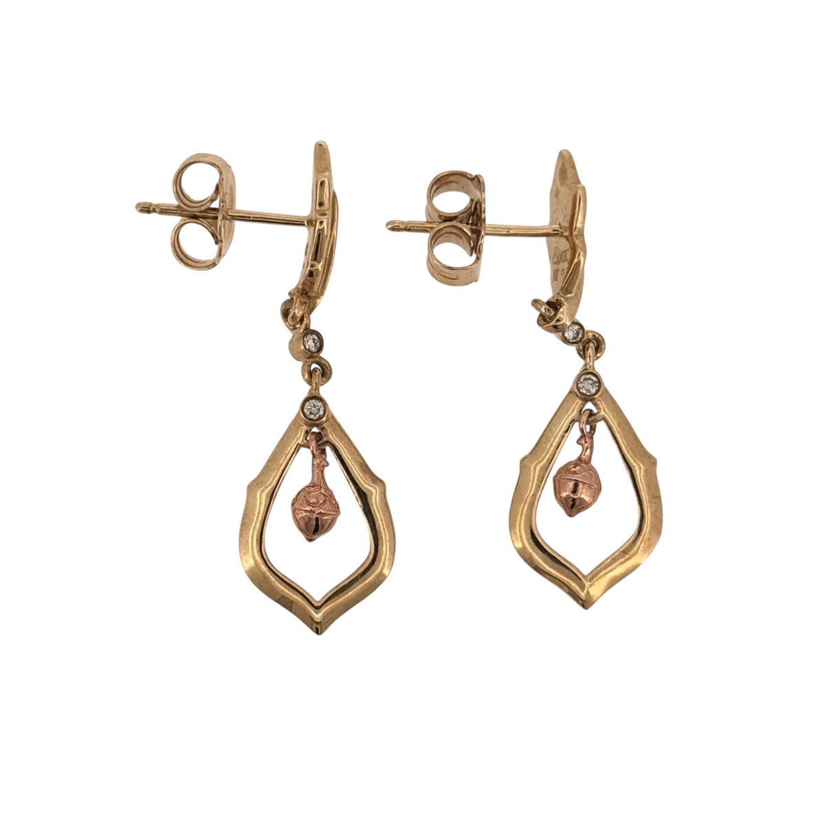 9ct Gold & Diamond Clogau Acorn Drop Earrings