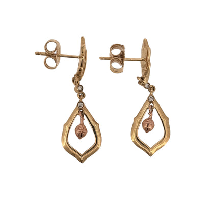 9ct Gold & Diamond Clogau Acorn Drop Earrings