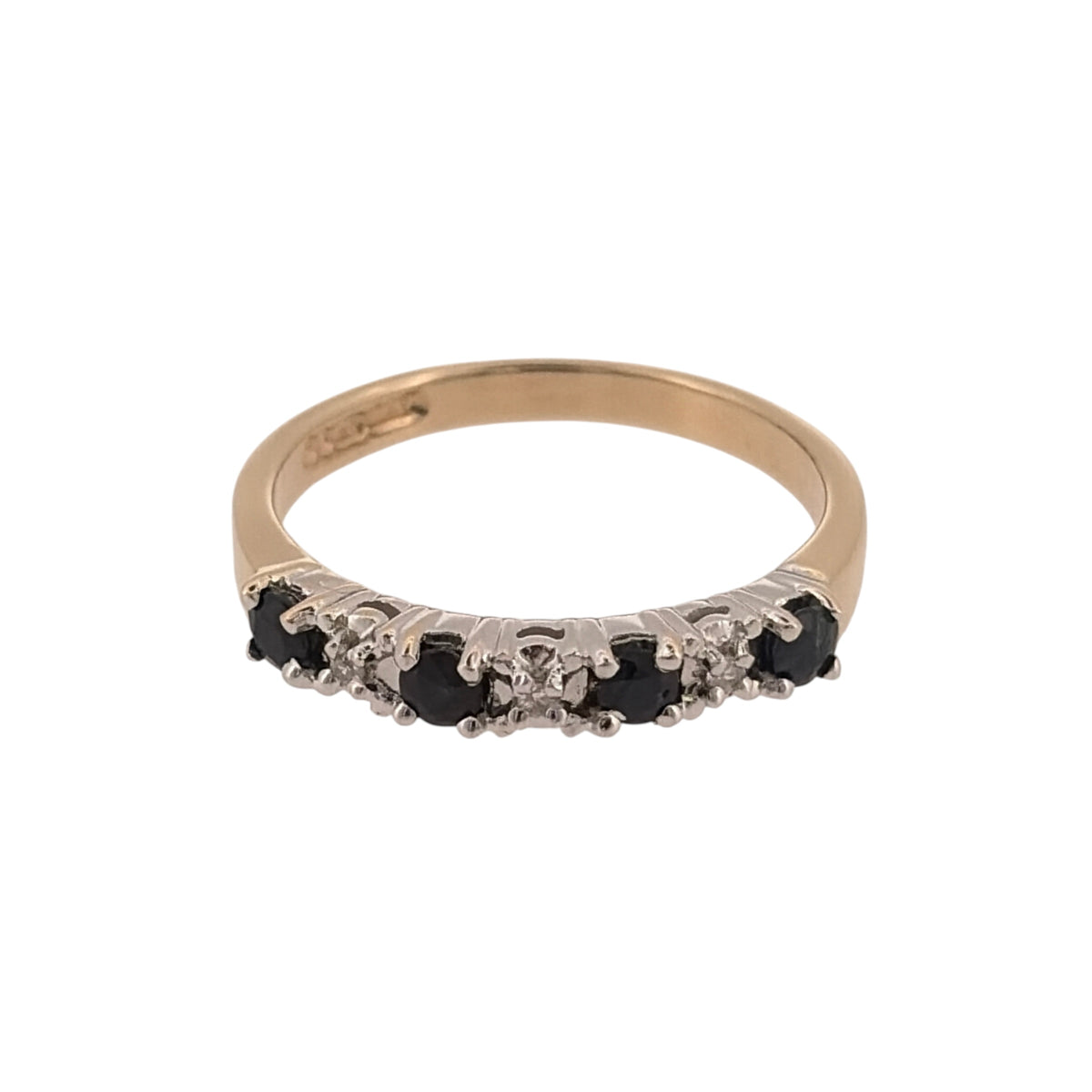 9ct Gold Diamond & Sapphire Band Ring