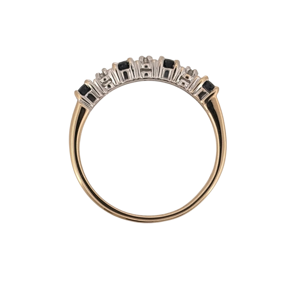 9ct Gold Diamond & Sapphire Band Ring
