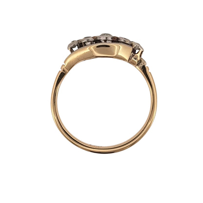 18ct Gold & Platinum Diamond Five Stone Twist Ring