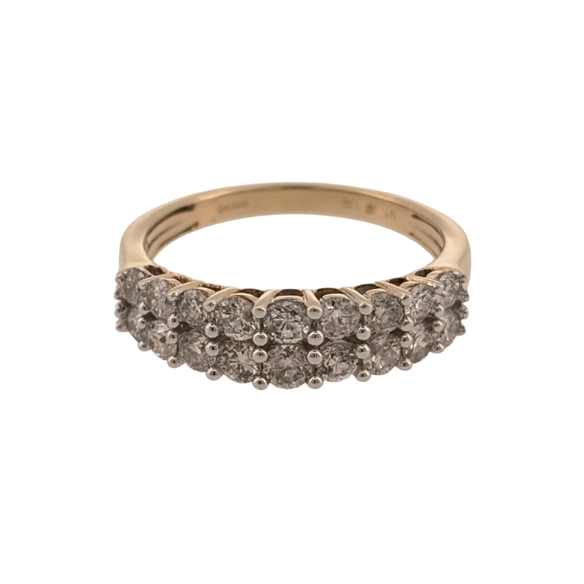 9ct Gold & Diamond Double Row Band Ring