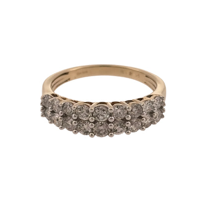 9ct Gold & Diamond Double Row Band Ring