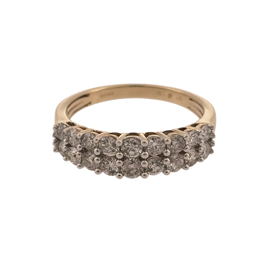 9ct Gold & Diamond Double Row Band Ring