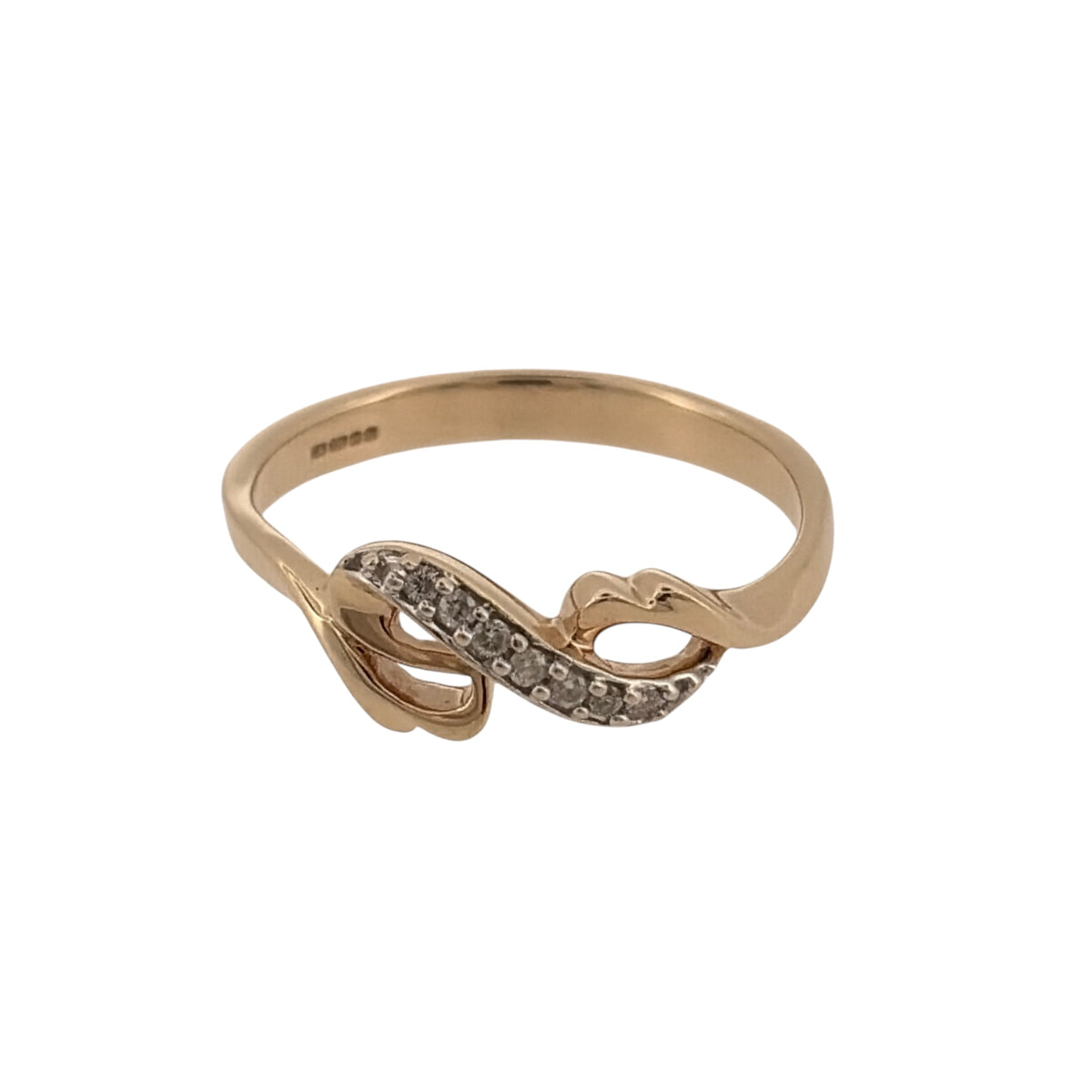 9ct Gold & Diamond Twist Band Ring