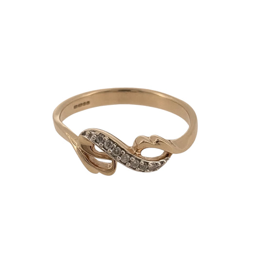 9ct Gold & Diamond Twist Band Ring