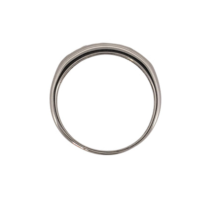9ct White Gold & Diamond Double Row Band Ring
