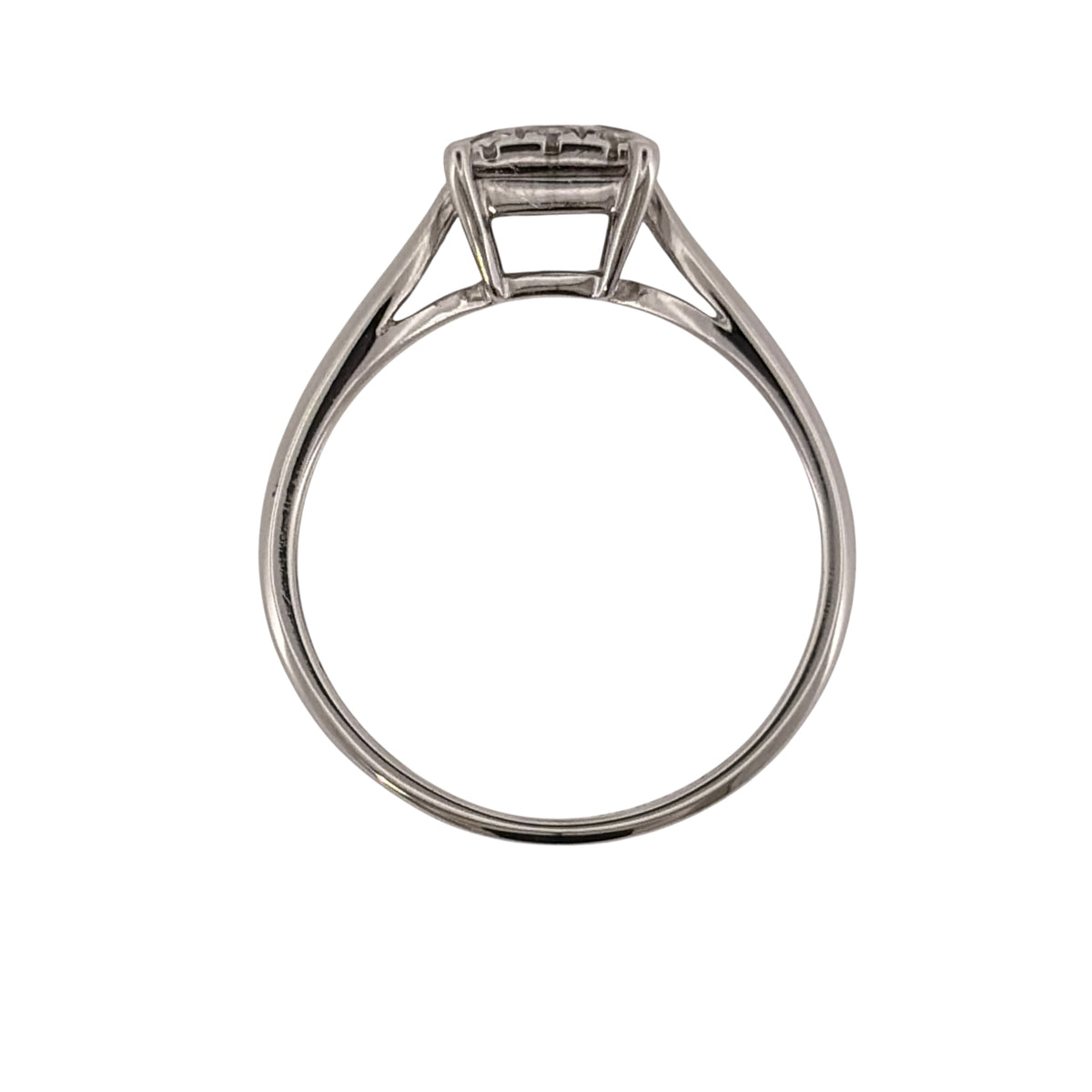 9ct White Gold & Diamond Square Cluster Ring