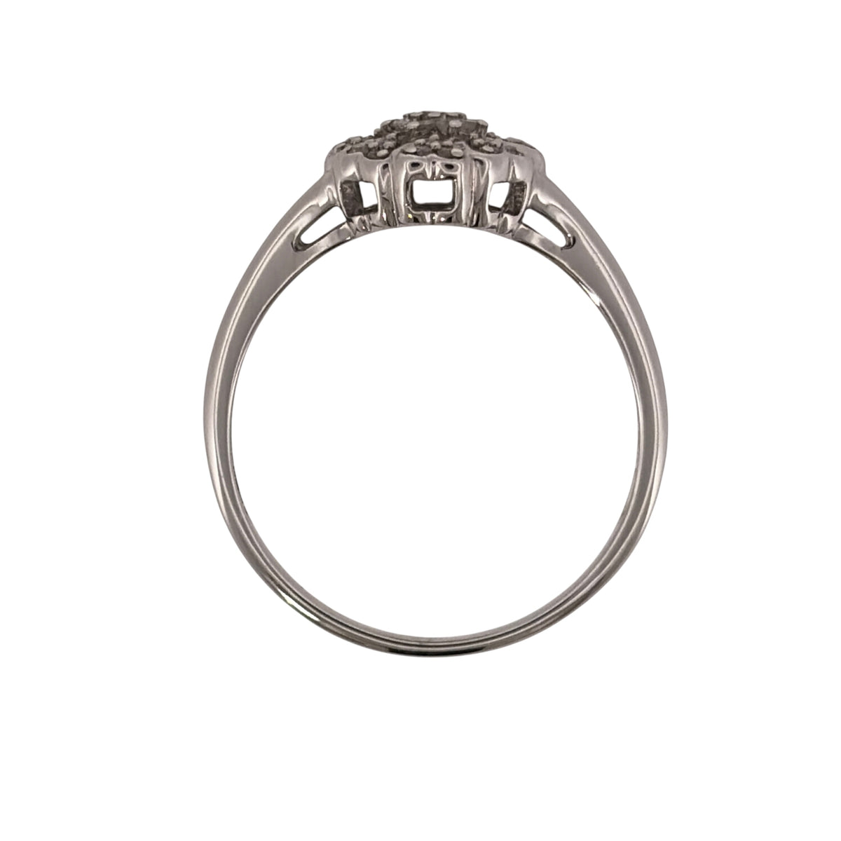 9ct White Gold & Diamond Cluster Ring