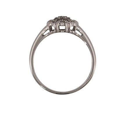 9ct White Gold & Diamond Cluster Ring