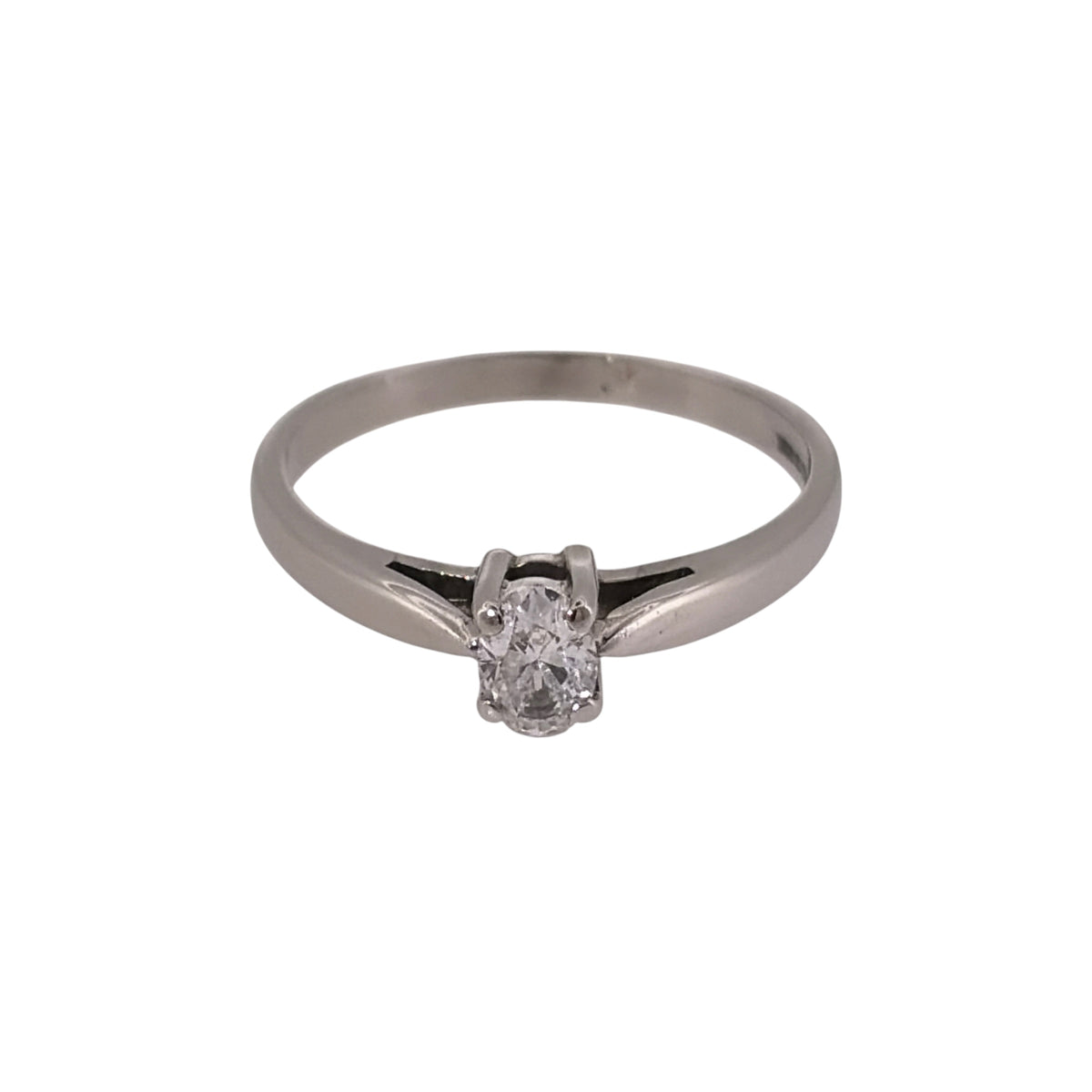 9ct White Gold & Diamond Solitaire Ring