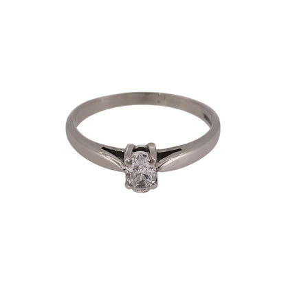 9ct White Gold & Diamond Solitaire Ring