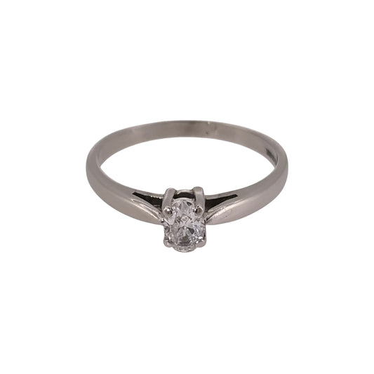 9ct White Gold & Diamond Solitaire Ring