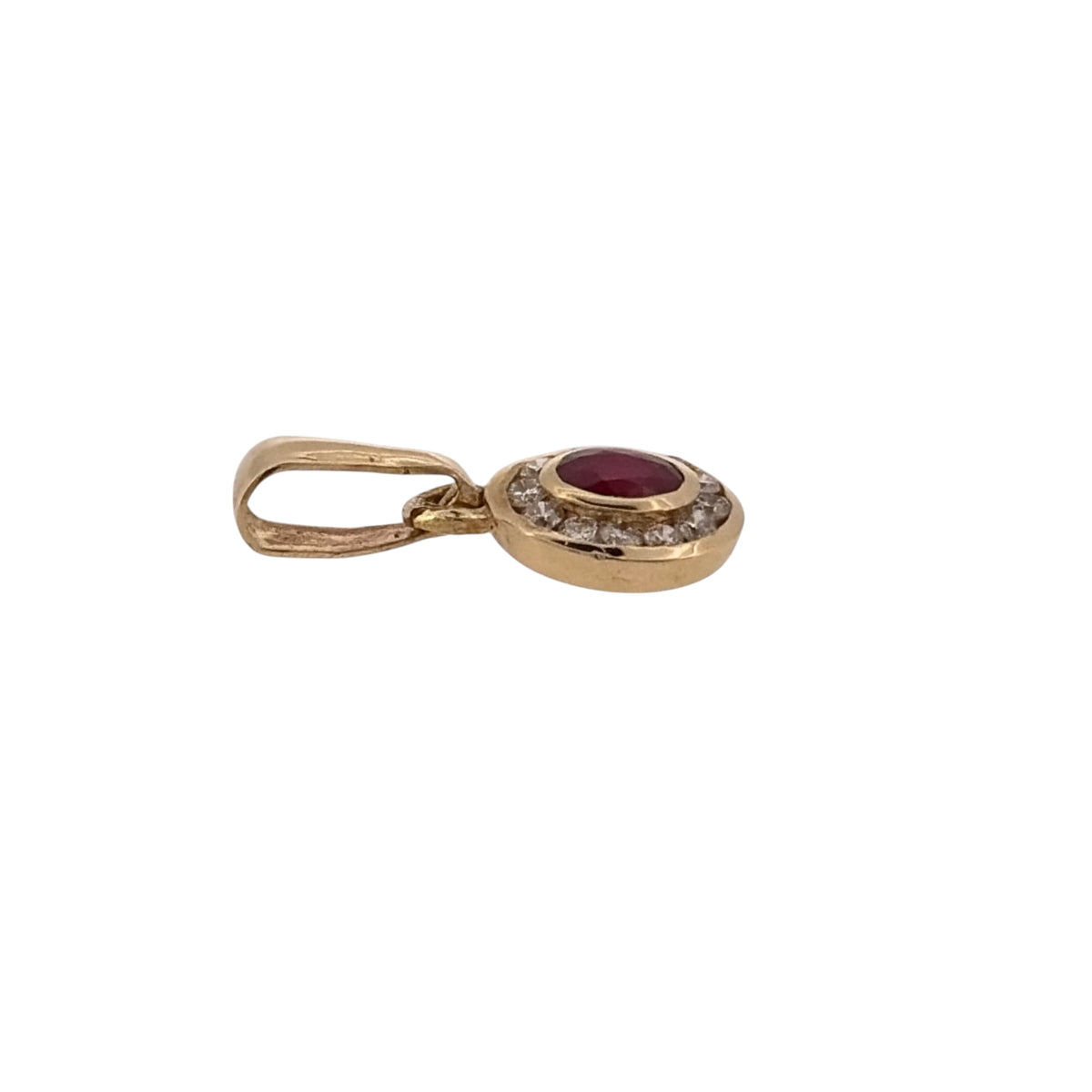 9ct Gold Diamond & Ruby Cluster Pendant