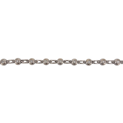 18ct White Gold & Diamond Rubover Set 7.5" Bracelet