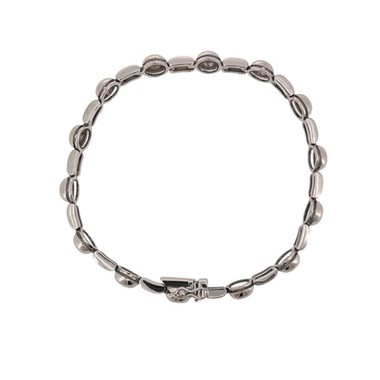 18ct White Gold & Diamond Rubover Set 7.5" Bracelet