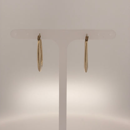 9ct Gold Plain Oval Creole Earrings