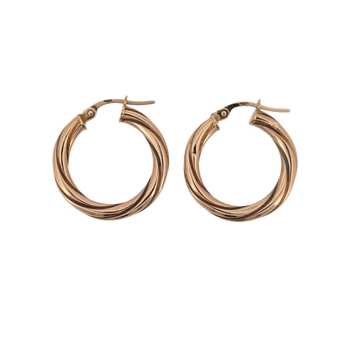 9ct Gold Twisted Hoop Creole Earrings