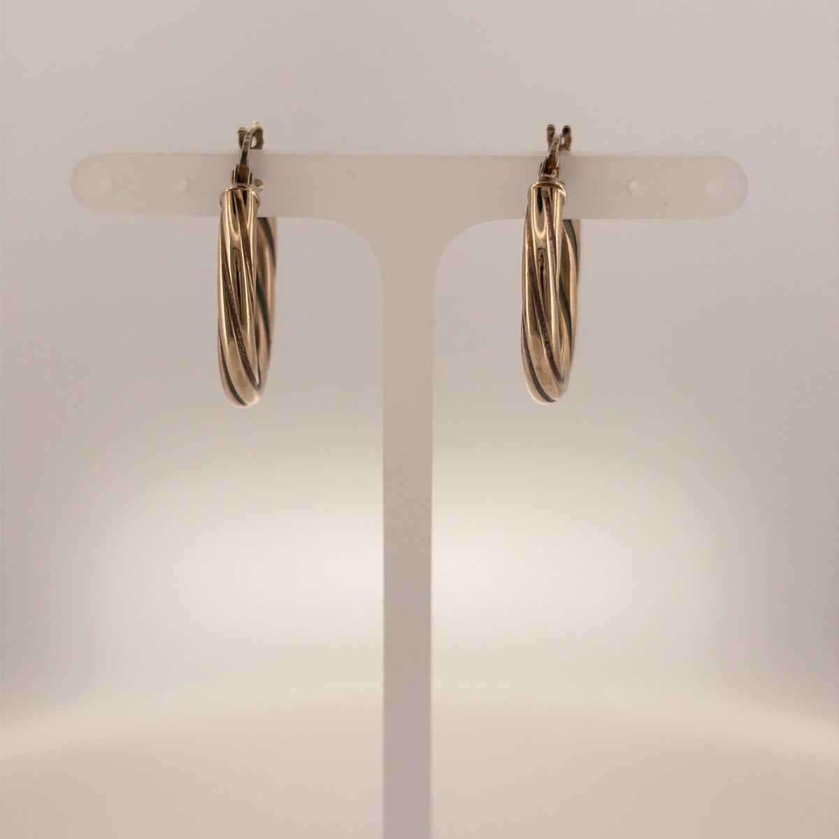 9ct Gold Twisted Hoop Creole Earrings