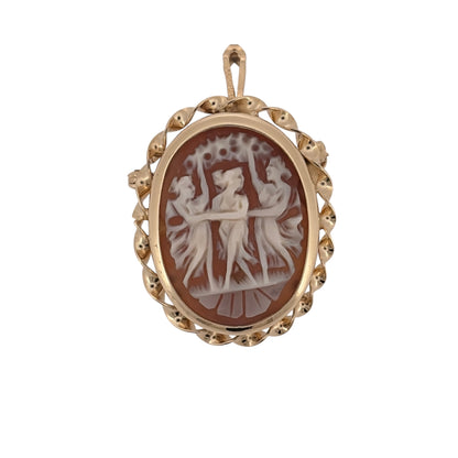 9ct Gold & Cameo Brooch