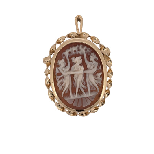 9ct Gold & Cameo Brooch