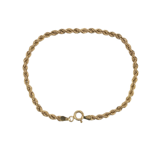 9ct Gold 7" Rope Bracelet