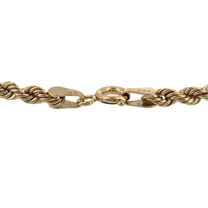 Add a classic gold piece to your jewellery collection with this pre-owned 9ct yellow gold rope bracelet, featuring a traditional twisted link design.

Design: The bracelet features a classic rope-style link, with the twisted design creating a detailed and timeless appearance.
Material: Made from 9-carat yellow gold, the warm gold tone complements the traditional rope link design.
Bracelet Detail: The rope links measure approximately 3mm wide, creating a neat and versatile profile on the wrist.
