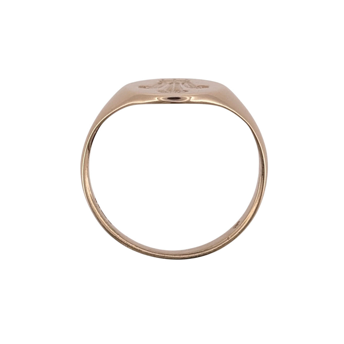 9ct Gold Welsh Three Feathers Oval Signet Ring