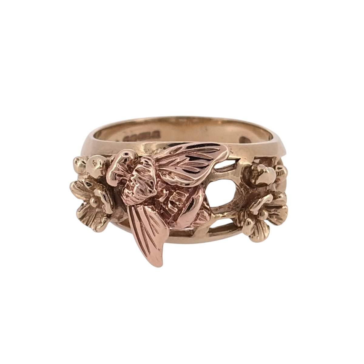 9ct Gold Clogau Bee Flower Band Ring