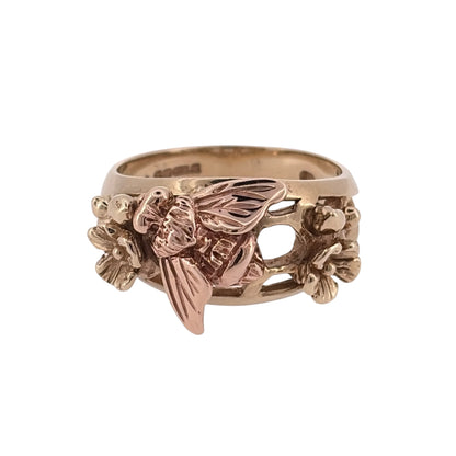 9ct Gold Clogau Bee Flower Band Ring