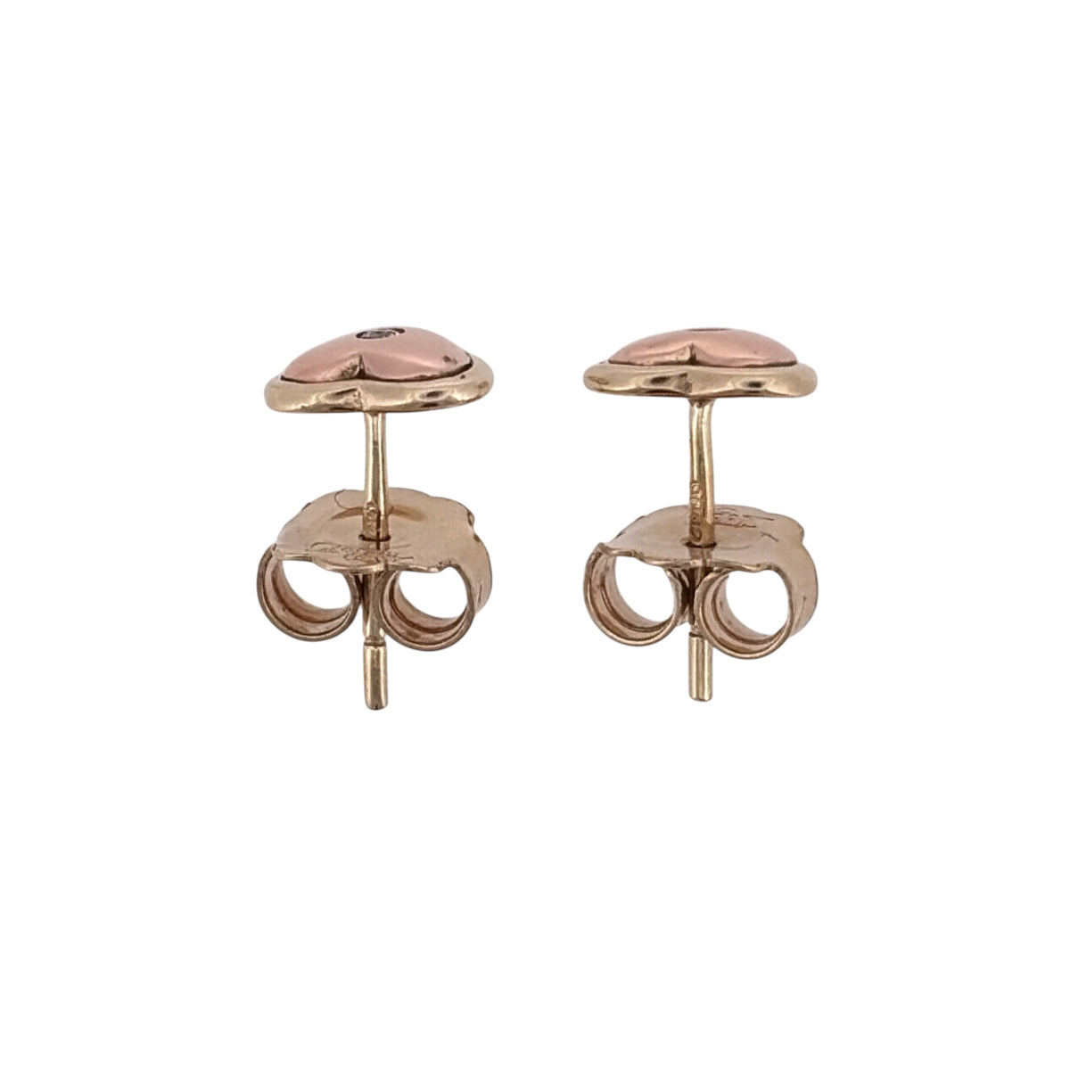 9ct Gold & Diamond Clogau Heart Stud Earrings