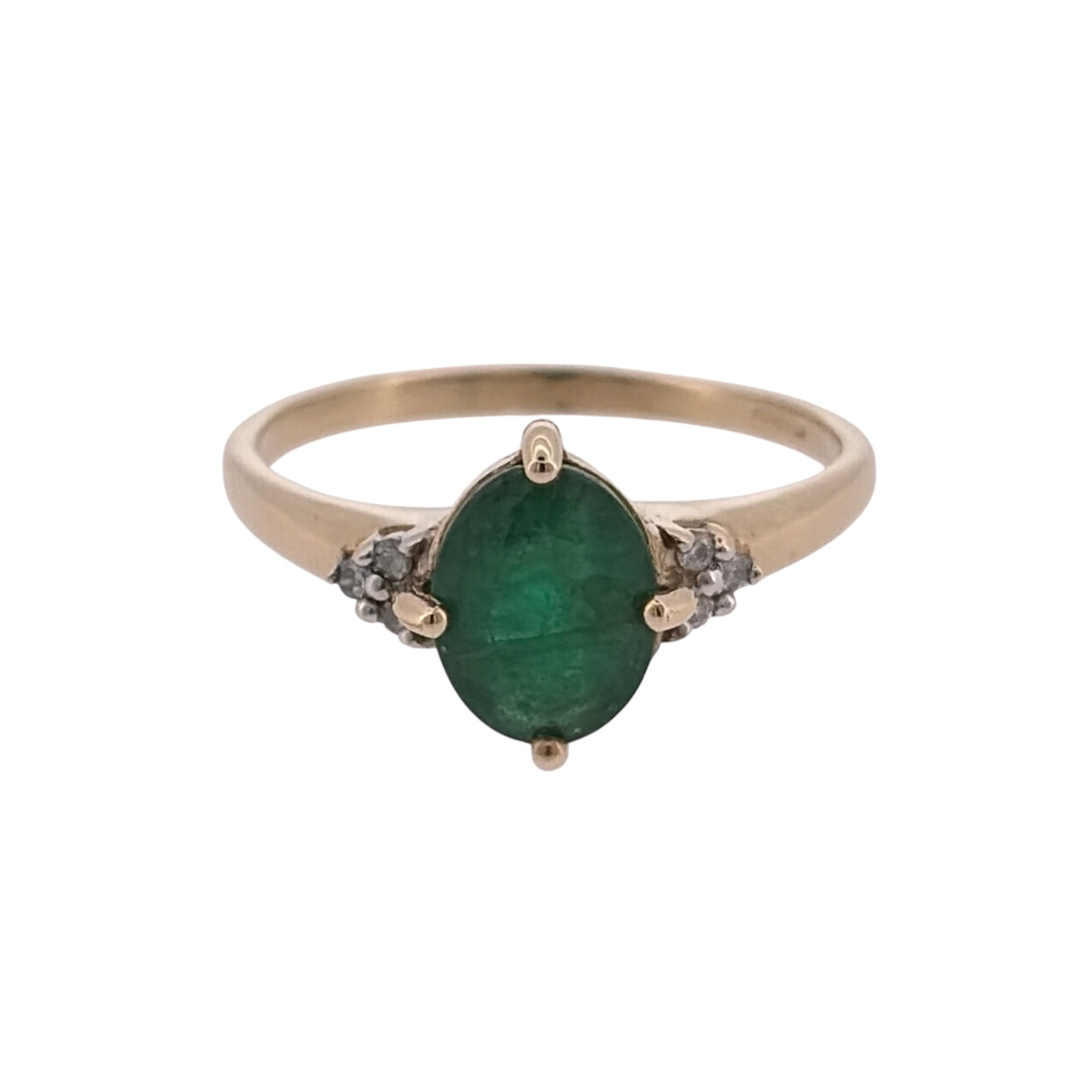 9ct Gold Diamond & Emerald Ring