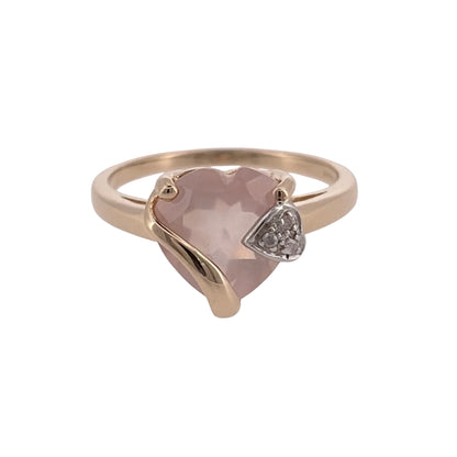 9ct Gold Diamond & Quartz Ring
