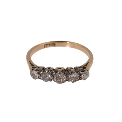 18ct Gold & Diamond Five Stone Band Ring