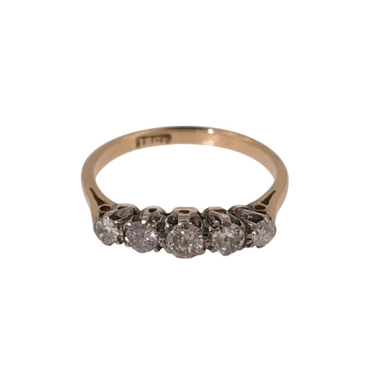 18ct Gold & Diamond Five Stone Band Ring