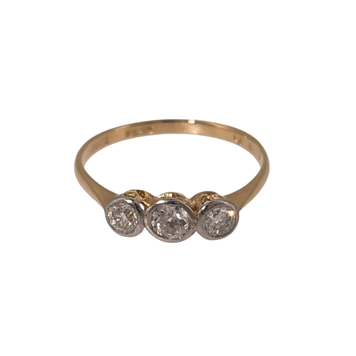 18ct Gold & Platinum Diamond Trilogy Ring