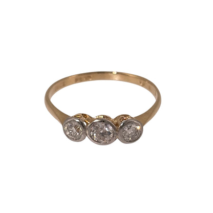 18ct Gold & Platinum Diamond Trilogy Ring