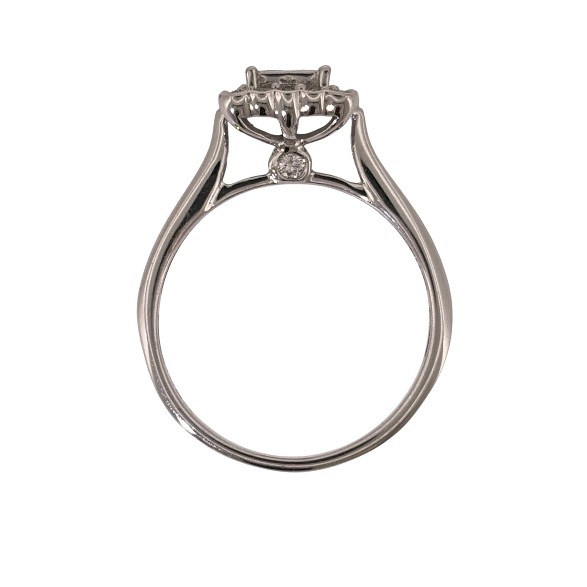 9ct White Gold & Diamond Square Cluster Ring
